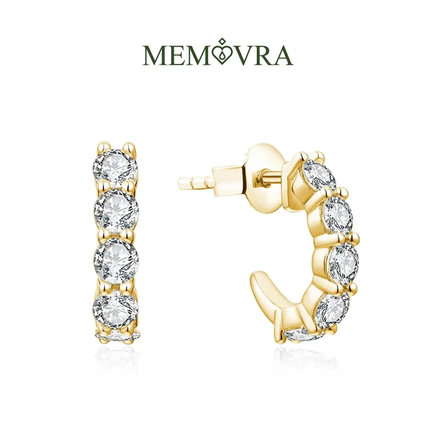 Golden Glow Moissanite Stud Earrings